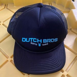 All black and blue lettering Dutch bros hat